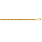 10K Gold 1.5mm Diamond Cut Lite Rope Chain