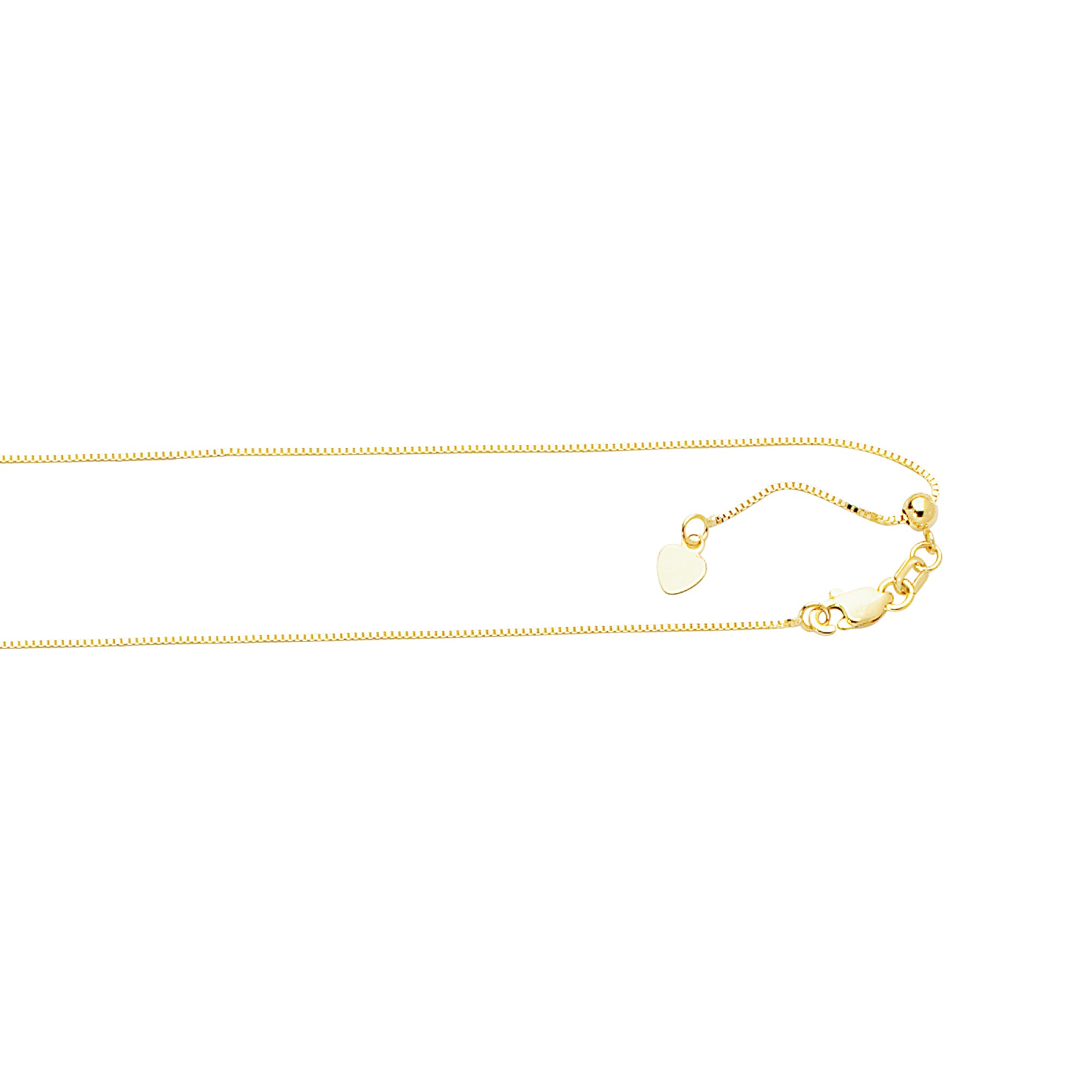 10K Gold 0.68mm Adjustable Box Chain