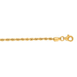 10K Gold 2mm Solid Diamond Cut Royal Rope Chain