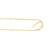 10K Gold 1.2mm Adjustable Sparkle Chain