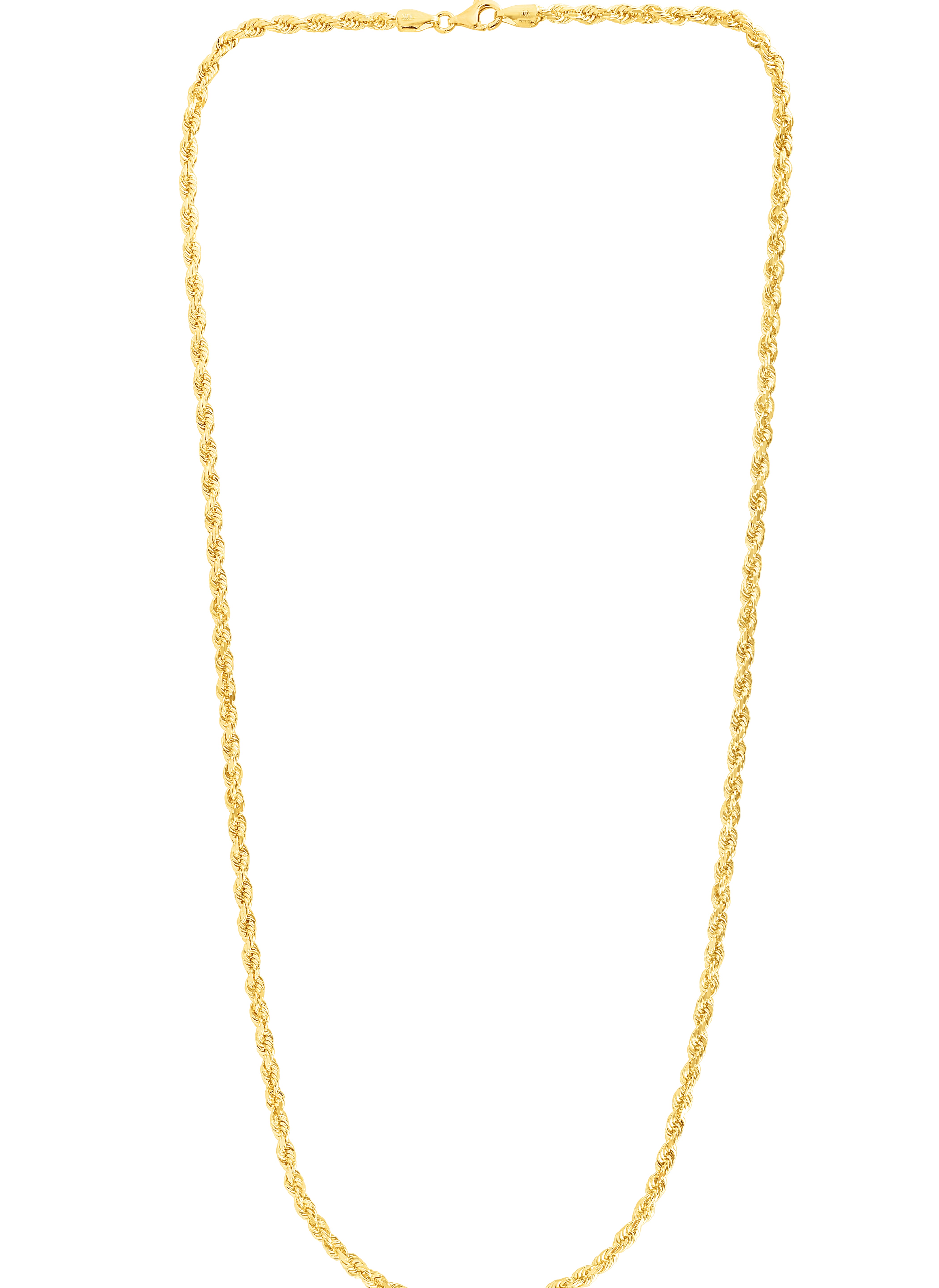 10K Gold 3.5mm Solid Diamond Cut Royal Rope Chain
