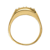 3 Stone Round Diamond Mens Ring