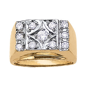 Mens 1 CT Platinum Diamond Fashion Ring