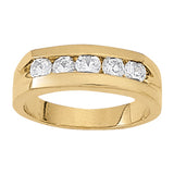 Mens 5-Stone Round Diamond Channel Ring