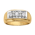 3 Stone Round Diamond Mens Ring