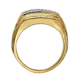 3 Stone Round Diamond Mens Ring