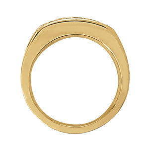 Mens 5-Stone Round Diamond Channel Ring