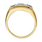 3 Stone Round Diamond Mens Ring