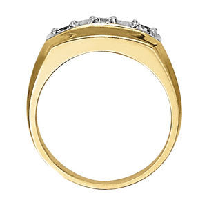 Mens 1 CT Platinum Three-Stone Diamond Ring
