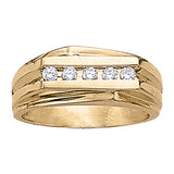 Mens 5-Stone Round Diamond Channel Ring