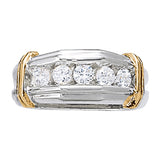 Mens Round Diamond Channel Band Ring