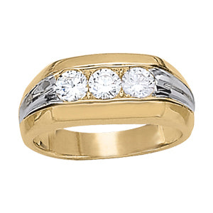 3 Stone Round Diamond Fashion Ring
