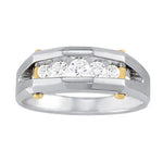 Mens Round Diamond Channel Band Ring