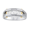 Mens Round Diamond Channel Band Ring