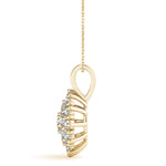14K Yellow Gold Diamond Cluster Fashion Pendant