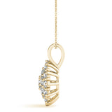 14K Yellow Gold Diamond Cluster Fashion Pendant