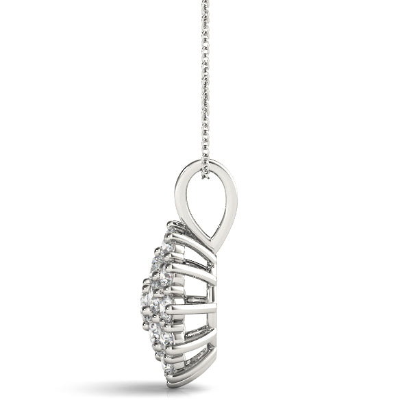 14K White Gold Round Diamond Fashion Pendant
