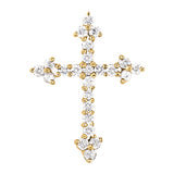Multi-Diamond Religious Cross Pendant