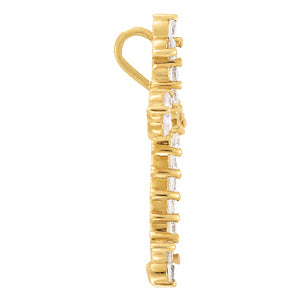Multi-Diamond Religious Cross Pendant