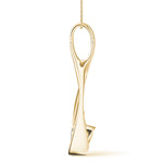 14K Yellow Gold Round Diamond Solitaire Pendant