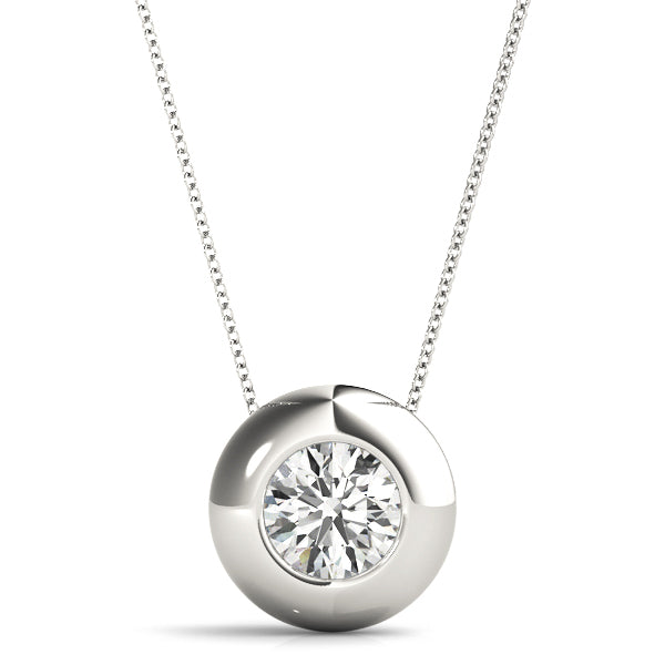 1 CT Diamond 18K White Gold Solitaire Pendant
