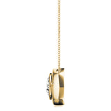 14K Yellow Gold 1ct Round Diamond Pendant