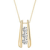 14K Yellow Gold 1 ct Diamond Three-Stone Pendant