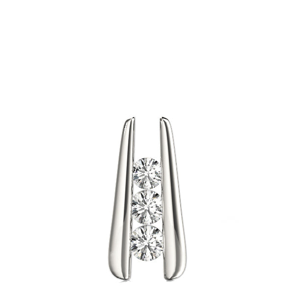 Round Diamond 0.6 CTW Three-Stone Pendant