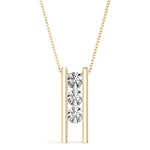 14K Yellow Gold 1ct Diamond 3-Stone Pendant