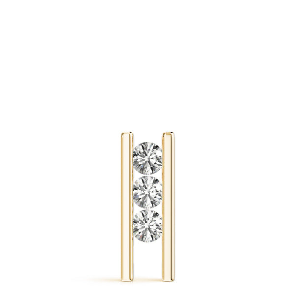 14K Yellow Gold 1ct Diamond 3-Stone Pendant