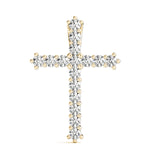 14K Yellow Gold Diamond Cross Pendant