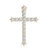 14K Yellow Gold Diamond Cross Pendant