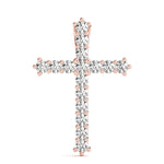 Rose Gold 1 CT Diamond Cross Pendant Necklace