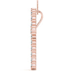Rose Gold 1 CT Diamond Cross Pendant Necklace