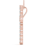 Rose Gold 1 CT Diamond Cross Pendant Necklace