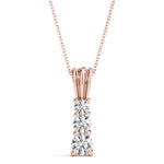 Rose Gold 0.75 CT Round Diamond Three-Stone Pendant