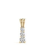 14K Yellow Gold 1 CT Round Diamond Pendant Necklace