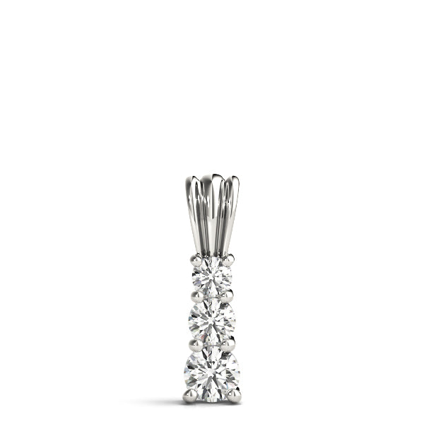 0.6 CTW Round Diamond Three Stone Pendant