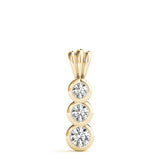 14K Yellow Gold Round Diamond Three-Stone Pendant