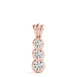 14K Rose Gold Diamond Three-Stone Pendant