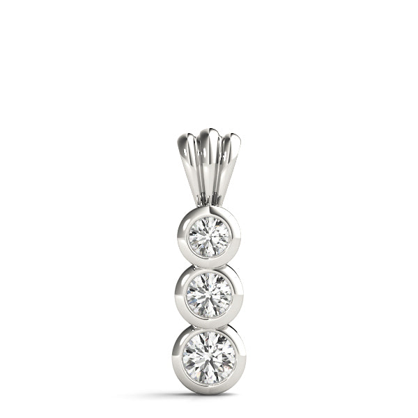 Round Diamond 0.50 CT Three-Stone Pendant