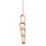 14K Rose Gold Diamond Three-Stone Pendant