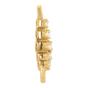 14K Gold Round Diamond Fashion Pendant