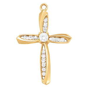 Multi-Diamond Cross Pendant in Gold