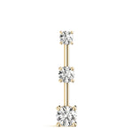 14K Yellow Gold 1 CT Diamond Three Stone Pendant