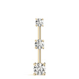 14K Yellow Gold 1 CT Diamond Three Stone Pendant
