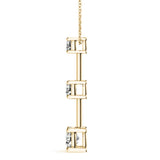 14K Yellow Gold 1 CT Diamond Three Stone Pendant
