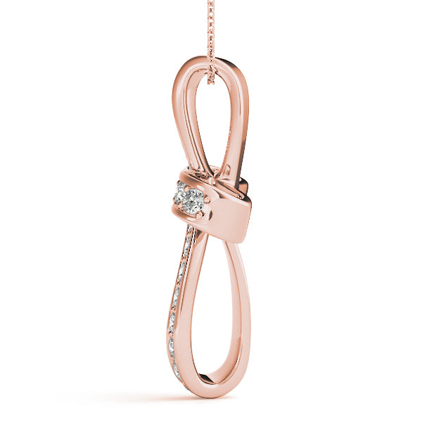 14K Rose Gold Round Diamond Fashion Pendant