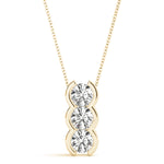 14K Yellow Gold 3-Stone Diamond Pendant