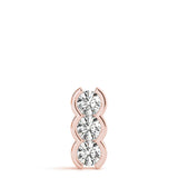 14K Rose Gold 1 CT Diamond 3-Stone Pendant